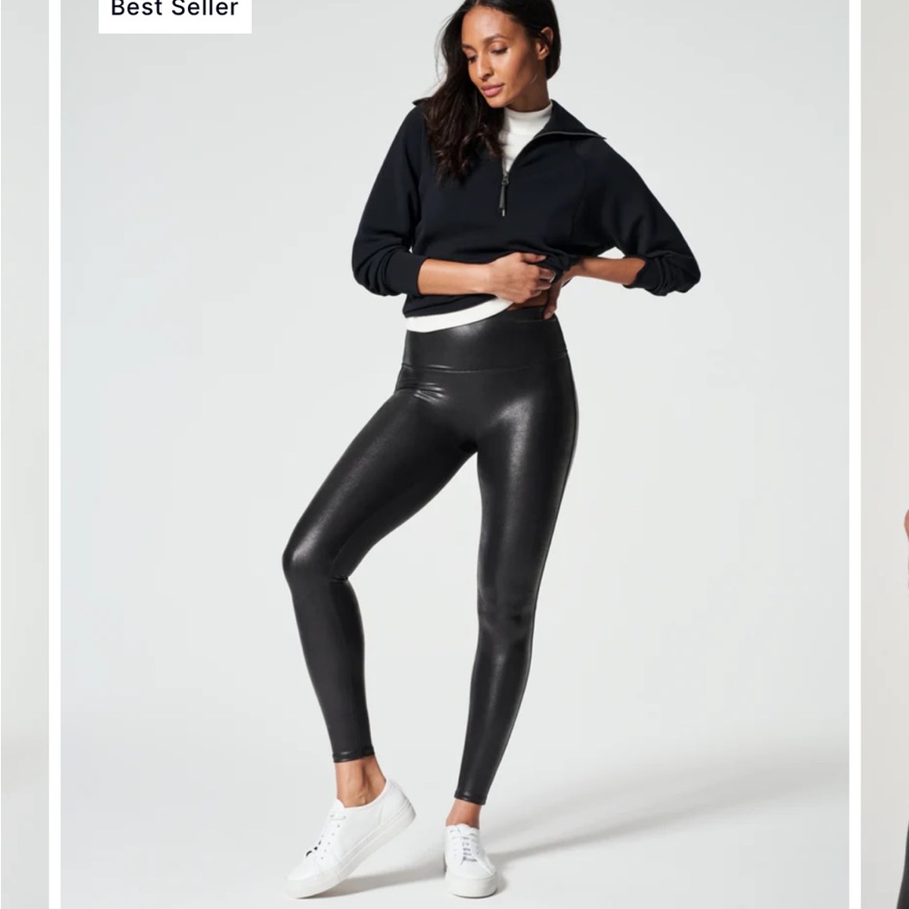 SPANX Black Faux Leather Leggings